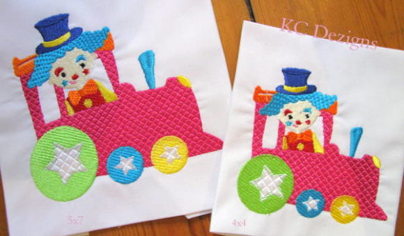 Review: Clown Sitting in Train Embroidery Design